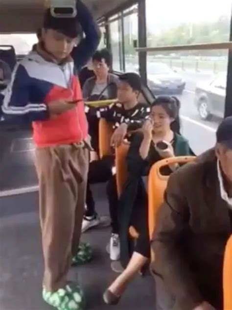 caught looking at bulge|Woman stunned by mans huge bulge on bus